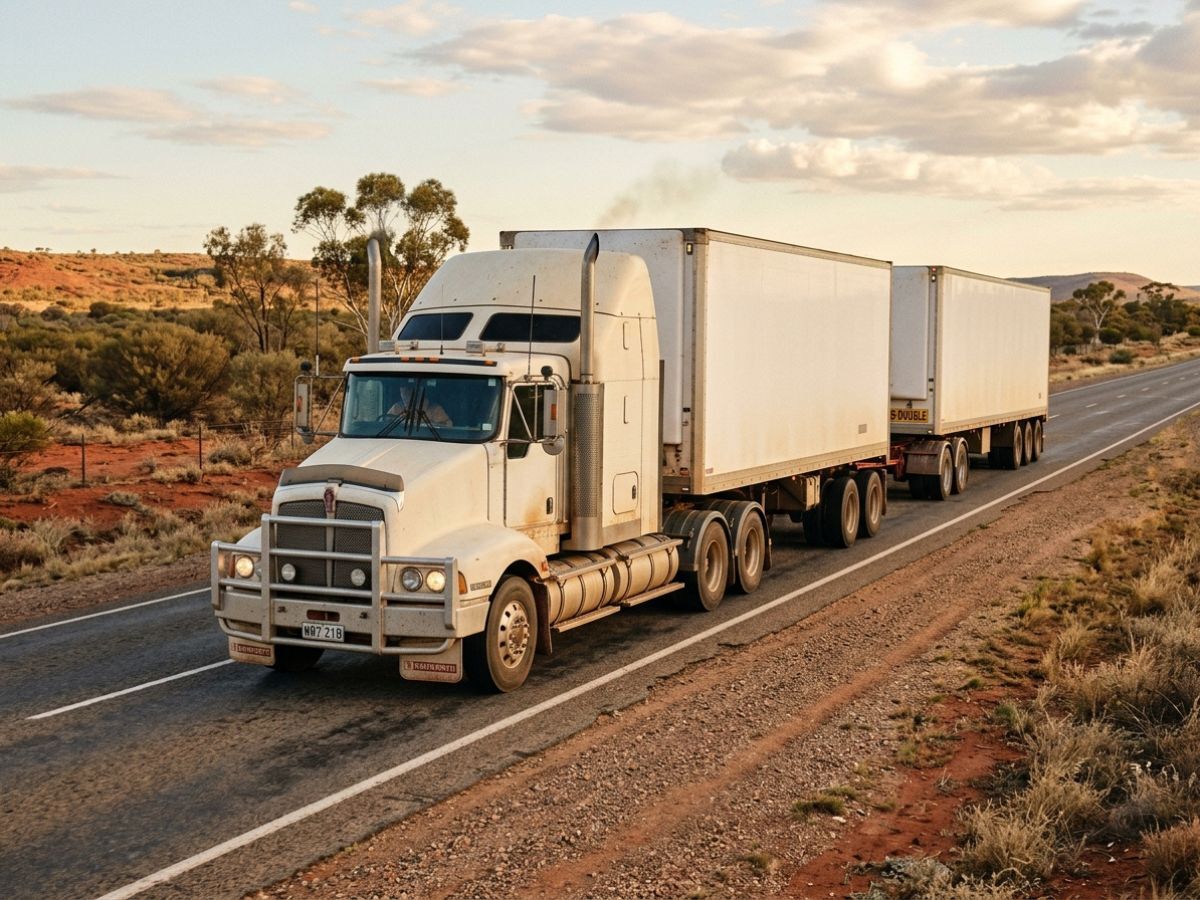 B-double prime mover on an open Australian highway (2)