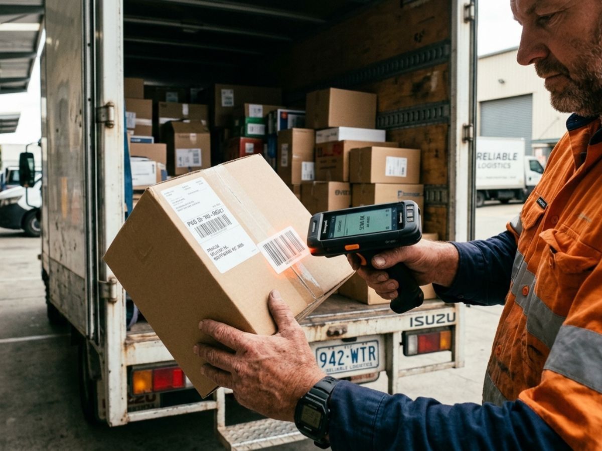Driver capturing sign-on-glass proof of delivery on a handheld